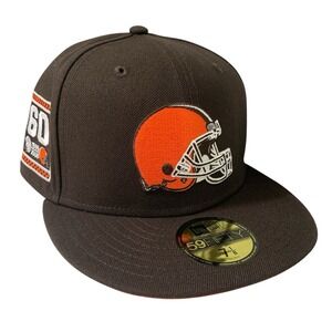 Cleveland Browns New Era 59FIFTY 60th Anniversary Brown Fitted Hat Size 7 1/8